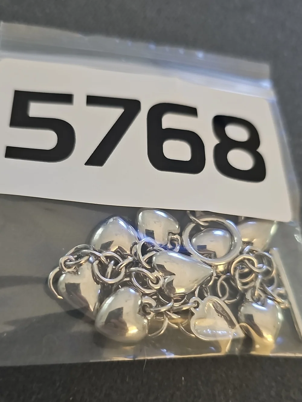 Unbranded Heart Charm Toggle Bracelet Womens Size 8.5 Silver Y2K Romantic Rolo